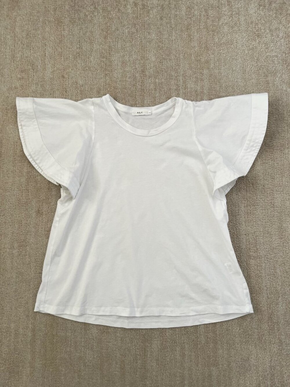 A.L.C. Carrie White Cotton Short Sleeve Summer Tee Shirt Blouse Top L
